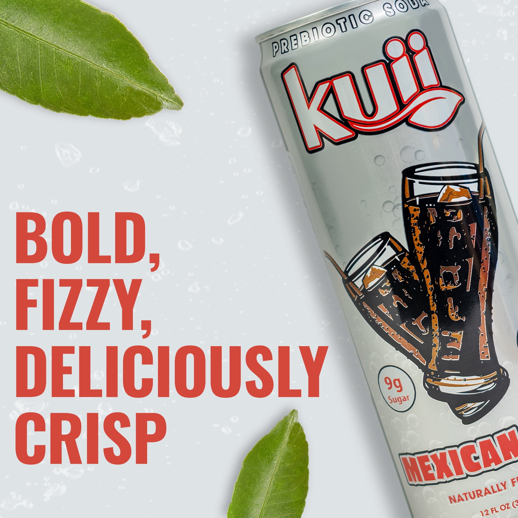 Kuii Prebiotic Soda, 12 fl oz, Single Aluminum Can, Mexican Cola
