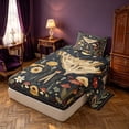 thumbnail image 2 of Homewish Boho Moth Twin Sheets, Hippie Flower Mushroom Bedding, 3pcs, 1 Flat Sheet, 1 Fitted Sheet and 1 Pillowcase, 2 of 6