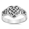 thumbnail image 1 of Oxidized Celtic Heart Filigree Infinity Ring 925 Sterling Silver Band Jewelry Female Male Size 10, 1 of 4