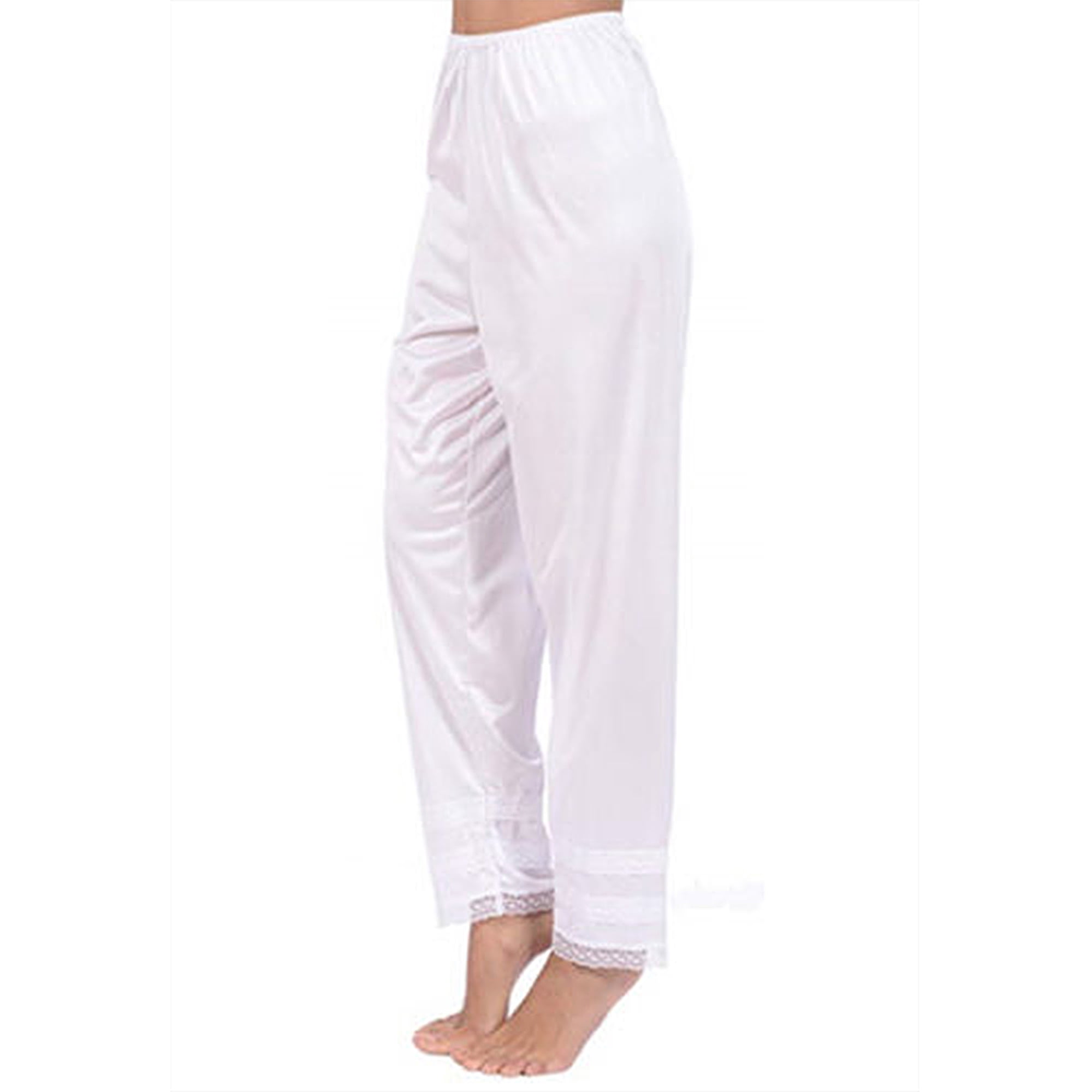 White silk pajama pants hotsell
