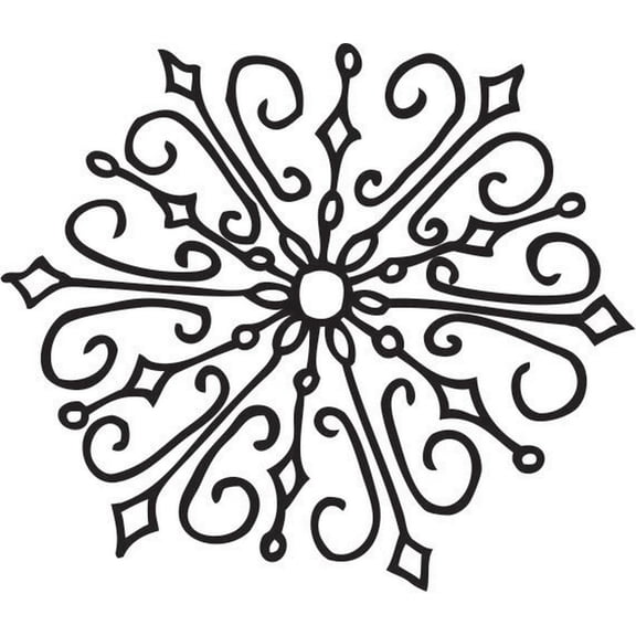 Printtoo Diary Card Snowflake Design Square Brown Wooden Rubber Stamp Block-2 x 2 Inches