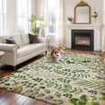 thumbnail image 3 of Area Rug for Living Room, Green Leaves Non-Slip Indoor Large Carpet for Bedroom/Dining Room, Elegant Pastoral Summer Botanical Vintage Washable Low-Profile Rectangle Floor Runner Rugs - 6 x 9 Ft, 3 of 7