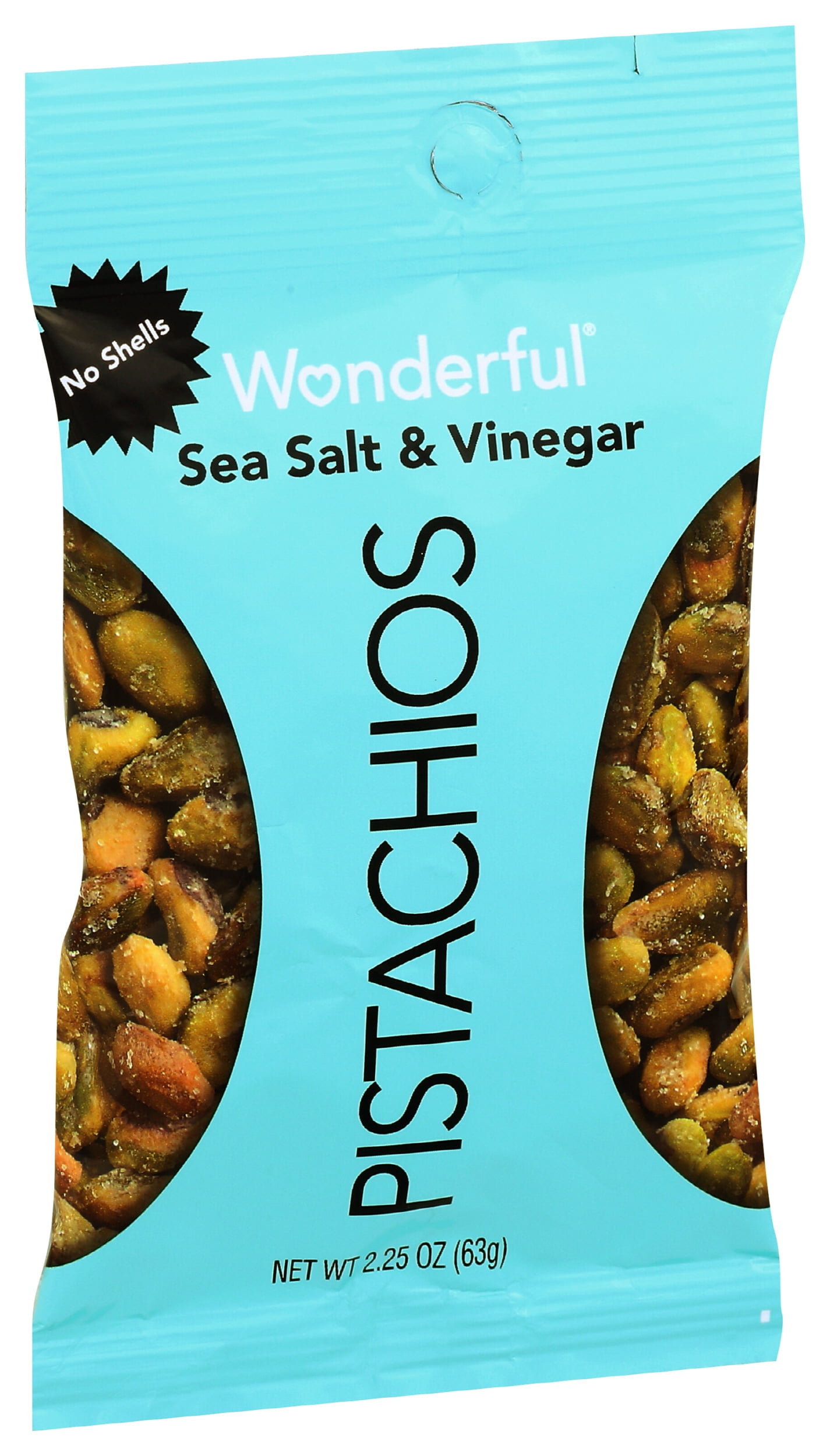 Pack of 8, Wonderful Pistachios Sea Salt & Vinegar, 2.25 oz
