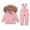 Pink, variant on Ruyang Baby Girls 2 Piece Snowsuit Toddler Boys Winter Padded Puffer Snow Suit Hooded Ski Jacket Zip Up Bib Pants Set