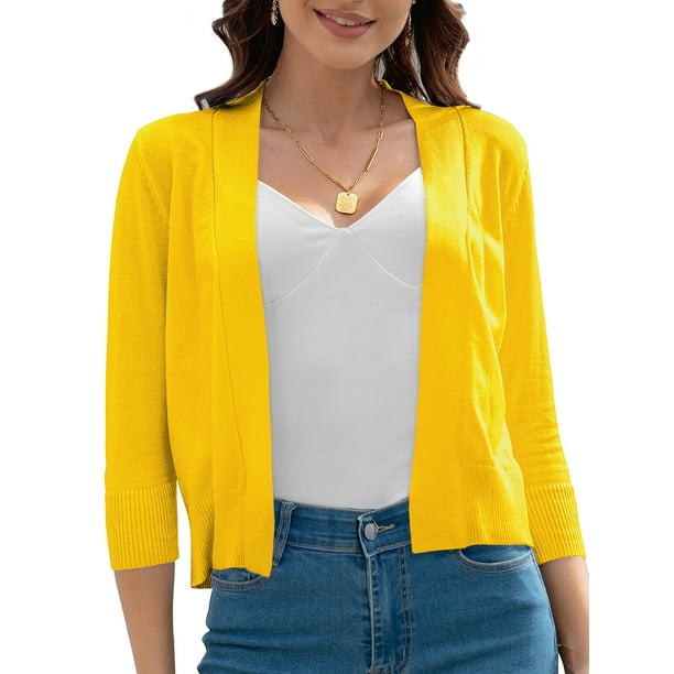 QINCAO Women's Cardigan Sweater Open Front Knit Coat Shrugs for Women