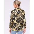 thumbnail image 3 of DARING DIVA Women's Button Down V Neck Long Sleeve Loose Blouse Shirt XS Black, 3 of 6