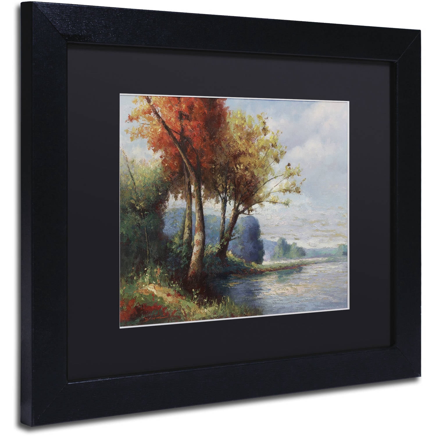 Trademark Fine Art "Corot Tribute" Canvas Art by Daniel Moises, Black Matte, Black Frame