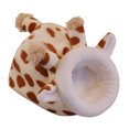 thumbnail image 1 of Cama para hámster, cálida, suave, con forma de animal, gruesa, pequeña casa para mascotas, para invierno, planeador de azúcar, oso dorado M Jirafa, 1 of 5