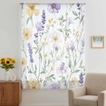 thumbnail image 3 of Purple Yellow Floral Sheer Curtains 72 Inches Long, Watercolor Wildflowers Botanical Light Filering Curtains, Breathable Simi Curtain Privacy Drapes for Living Room Bedroom Window Treatment, 3 of 9