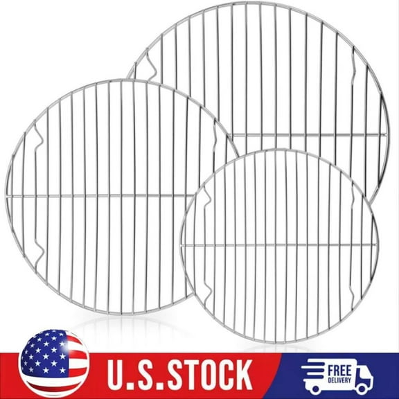 3PCS Round Cooling Cooking Racks - Size 7½” & 9” & 10½” Steaming Baking Rack