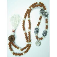 Mogul Meditation Mala Rudraksha Pearl Beads Japamala Yoga Spiritual Necklace 108+ 1 Beads