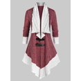 thumbnail image 1 of Tallas grandes Hebillas Two Tone Cable Knit Cardigan Rosegal Mangas largas de talla grande, 1 of 5
