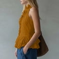 thumbnail image 3 of Uootdi Women's Tops Halter Neck Sleeveless Ruffle Trim Tops Party Occasion Lightweight Flowy Cut Comfortable Silhouette Tops Gift, 3 of 6