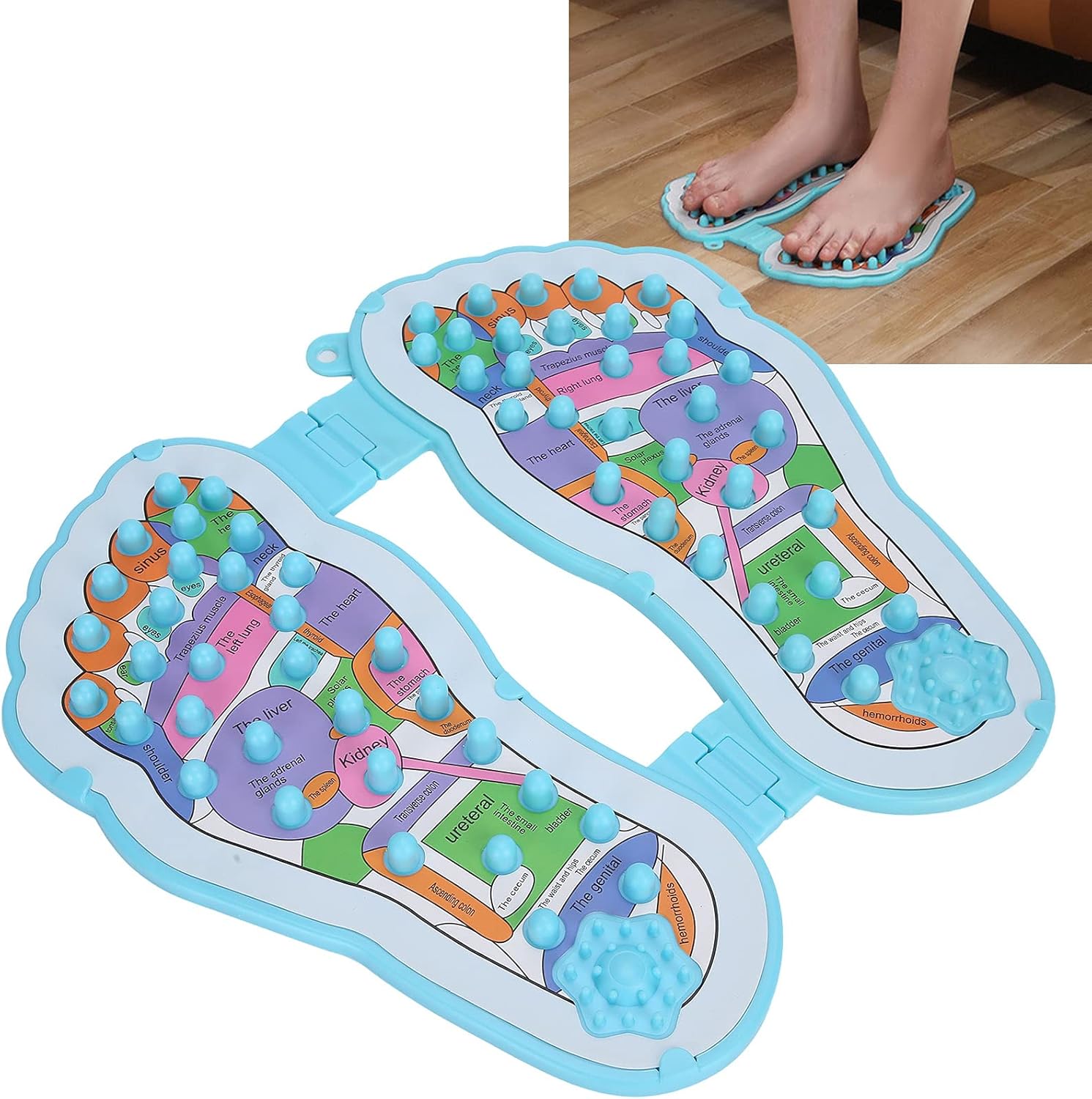 TRAHOO-Stone Foot Massager Mat, Reflexology Foot Massager Foot Shape ...