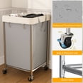thumbnail image 2 of BGTREND 160L Rolling Laundry Hamper with Removable Bag, Round Steel Frame and Handle, Gray, 2 of 5