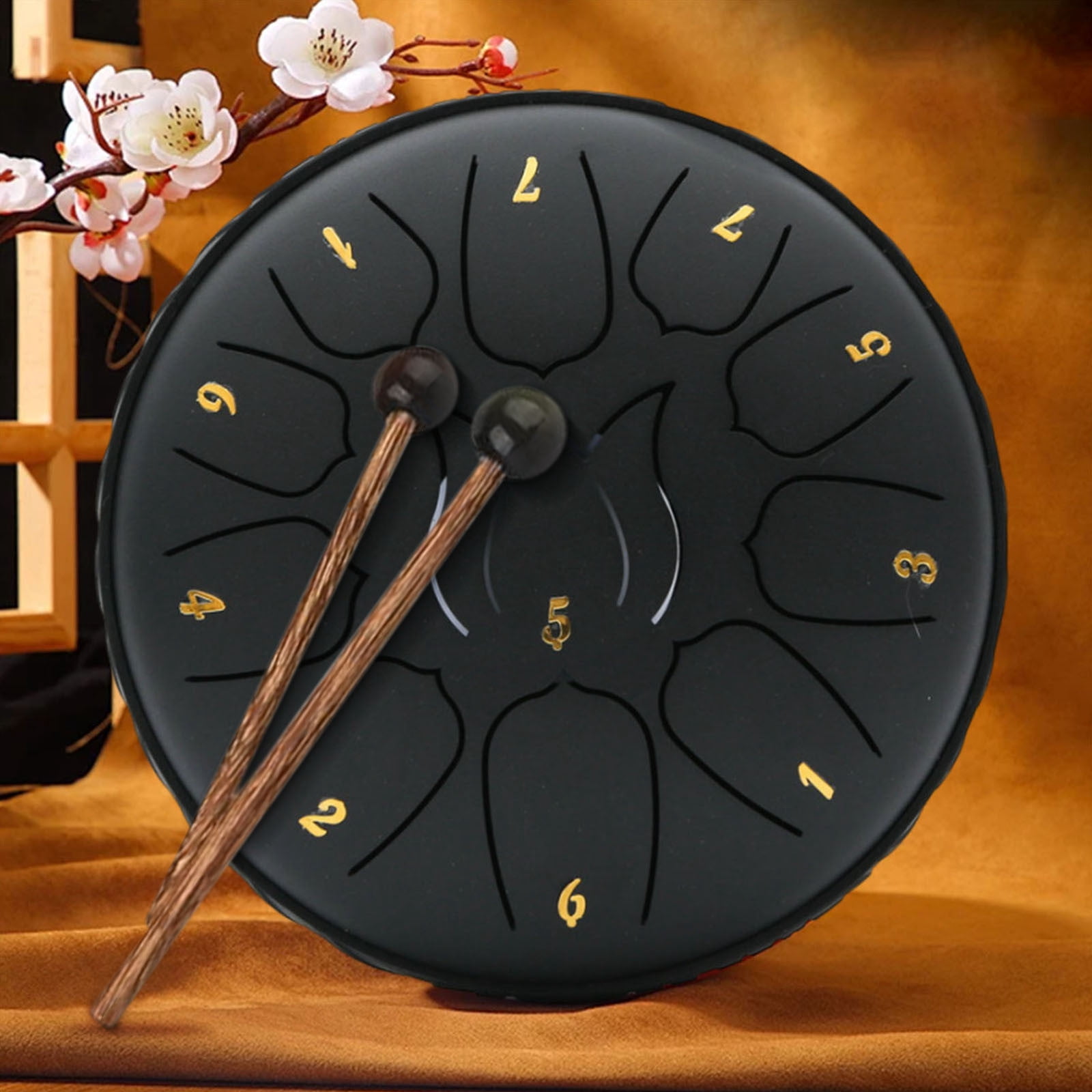 JGJJUGN 6-Inch 11 Tone Hand Drum Forget Worry Drum Portable Carbon Steel Musical Instrument for Stress Relief and Relaxation