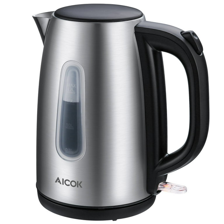  Basics Stainless Steel Portable Fast, Electric Hot Water  Kettle for Tea and Coffee, Automatic Shut Off, 1 Liter, Black and Sliver:  Home & Kitchen