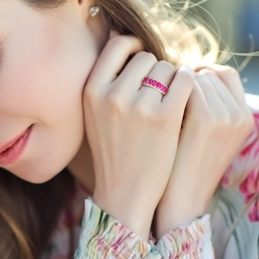 Everly Women's Ruby 14k Rose Gold Ring