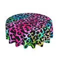 thumbnail image 2 of YFYANG 60 inch Round Table Cloth, Reusable Polyester Rainbow Color Animal Print Table Cover for Indoor Outdoor Kitchen Restaurant Table Decoration Tablecloths, 2 of 8