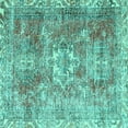 thumbnail image 1 of Ahgly Company Indoor Square Persian Turquoise Blue Traditional Area Rugs, 4' Square, 1 of 4