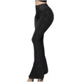 thumbnail image 2 of uublik Flare Jeans for Women High Waisted Pull On Bell Bottom Jeans Trendy Elastic Denim Pants, Black, 2 of 2