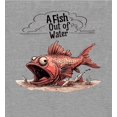 thumbnail image 2 of A Fish Out of Water Humor Adult Heather Gray Long Sleeve Hoodie-Medium, 2 of 6