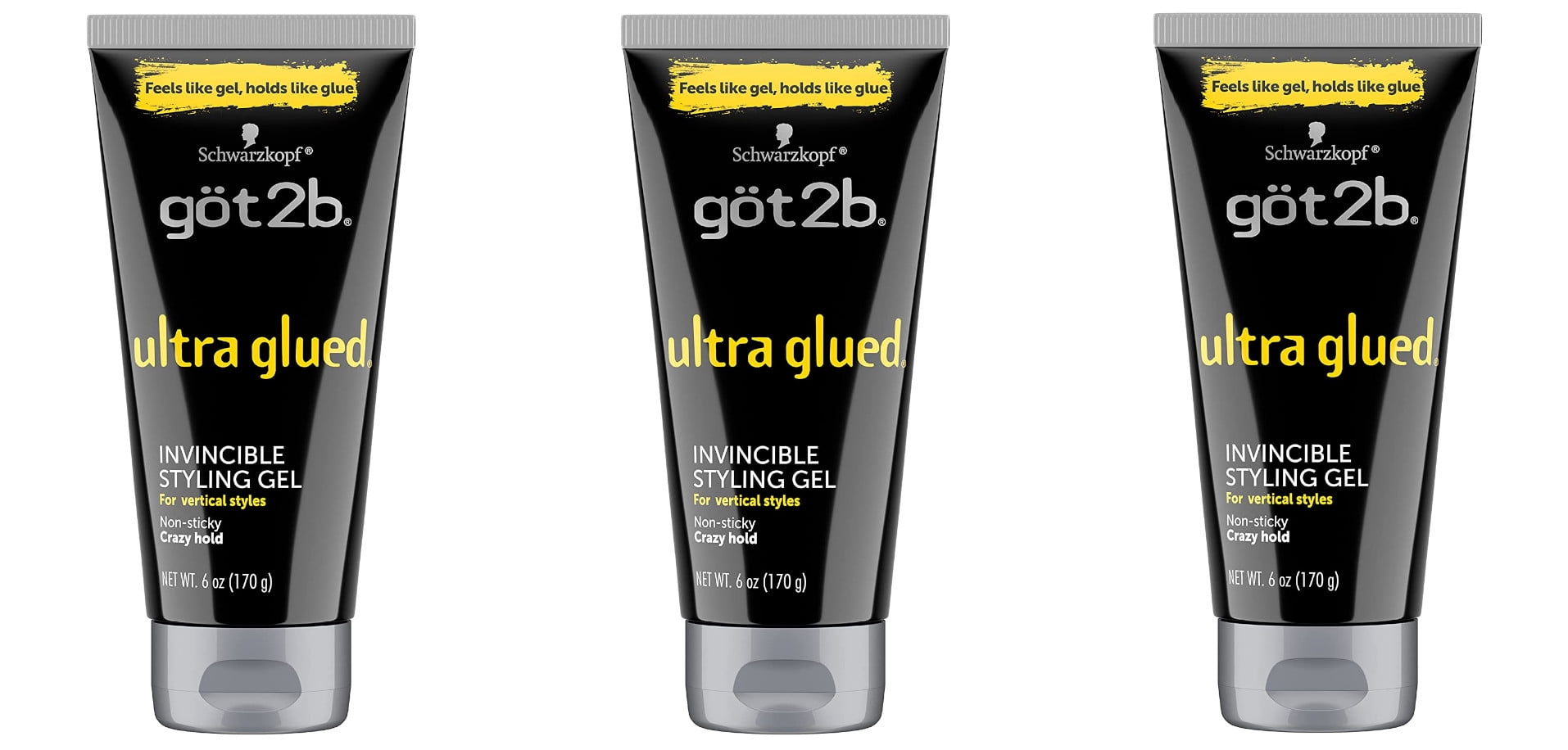 got2b Ultra Glued Invincible Styling Gel 6 oz (Pack of 3)