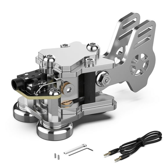 Putikeeg Mini CW Keyer Double Paddle Automatic Morse Stainless Steel Magnetic Base