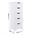 thumbnail image 5 of Homfa Bathroom Cabinet, Bathroom Storage Cabinet with 5 Drawers, Wooden Storage Cabinets with Cut-Out Handles, Bathrooms Floor Cabinets for Hallway/Living Room, White, 5 of 6