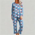 thumbnail image 6 of Tnhcen Festive Printed Long Sleeve Pajamas for Women Christmas Graphic Crew Neck Soft Pjs Nightwear Lounge Home Clothes​ S-2XL, 6 of 6