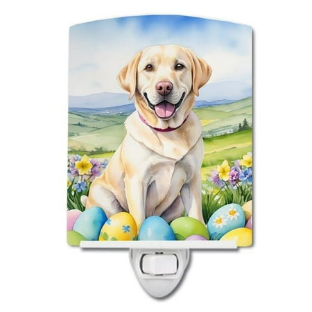 

6 x 4 in. Yellow Labrador Retriever Easter Egg Hunt Ceramic Night Light