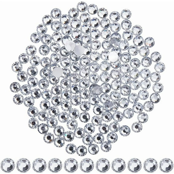 3000Pcs Flat Back Rhinestones 0.2 Inch/5mm Clear Faceted Flatback Round Gems Resin Rhinestone Transparent Diamond for Nail Art Glue Fix Jewelry Clothes Shoes Costume CraftsClear