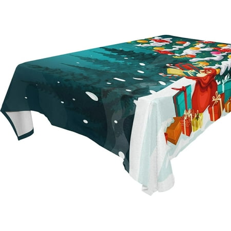 

SKYSONIC Christmas Tree Tablecloth Waterproof Washable Polyester Square Table Cover Durable Tablecloth for Kitchen Dining Table Party Decor (60 X 120 Inch)