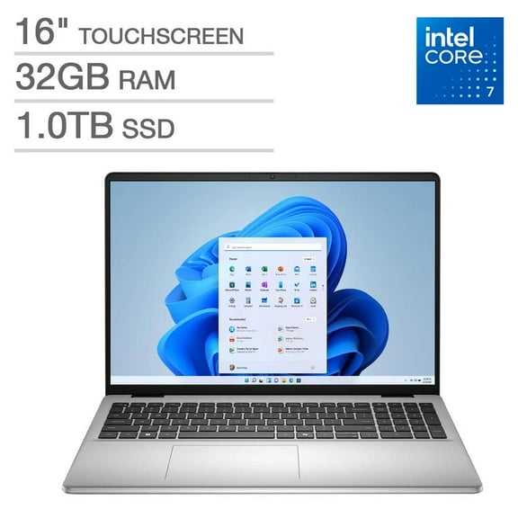 Dell 16" Laptop - Intel Core 7 150U - FHD  (1920 x 1200) Touchscreen - 32GB RAM - 1TB SSD - Windows 11 Home