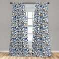 thumbnail image 5 of Ambesonne Abstract Curtains, Bubble Retro, Pair of 28"x63", Sky Blue Cinnamon, 5 of 5