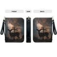 thumbnail image 5 of ZUXONGSY Galaxy Elk Cross Print PU Leather Bible Cover Case for Women Men Lightweight Bible Book Carrying Case Durable Bible Cover Bag with Detachable Wristlet Strap Journal Case, XL, 5 of 7