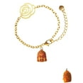thumbnail image 2 of Delight Jewelry Resin Buddha Head Gold-tone Flower Link Chain Bracelet, 6.75"+2" Extender, 2 of 4