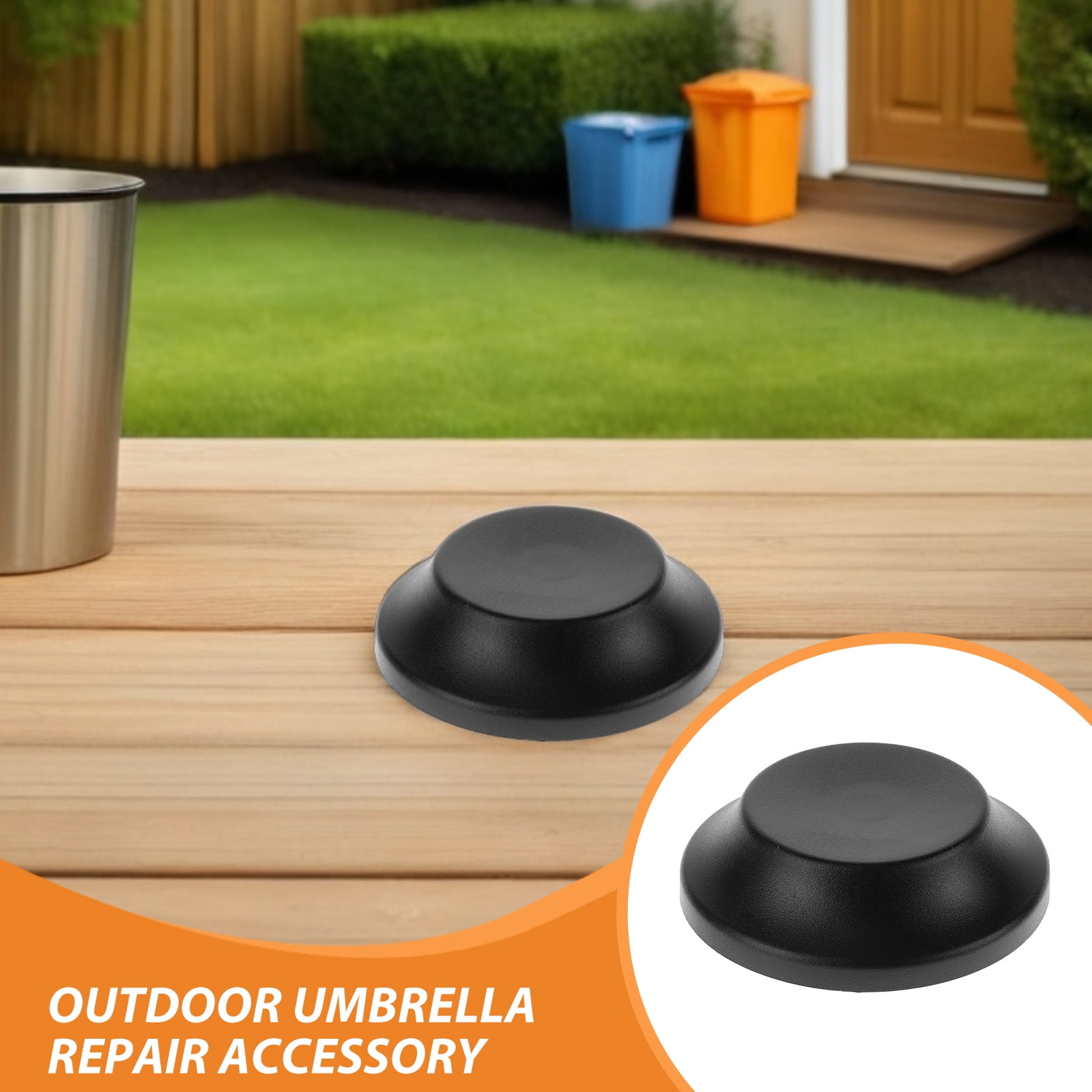OUNONA 3-Pack Universal Black Plastic Replacement Tips for Patio Umbrella Stands, and Easy to Install