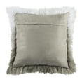 thumbnail image 2 of SAFAVIEH Suri Sheep Skin Solid Plush Fur Pillow, 20" x 20", White/Grey, 2 of 3