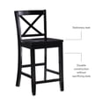thumbnail image 2 of Linon X Back Wood Counter Stool 24" Seat Height in Black Painted Finish, 2 of 14
