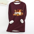 thumbnail image 1 of Hauts Mignons pour Femmes Chandail en Molleton Épais en Polaire Manches Longues Imprimé Velours Chaud Col Rond sous-Vêtements Hauts Chemises pour Femmes en Liquidation, 1 of 3