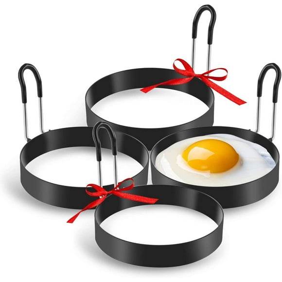XINQIHANG Eggs Rings, 4 Pack Stainless Steel Egg Cooking Rings, Pancake Mold for frying Eggs and Omelet