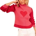 thumbnail image 2 of POROPL Sweaters for Women Trendy Long Sleeve High Neck Sweater Knitted Color Blocked Top Size S-XL, 2 of 4