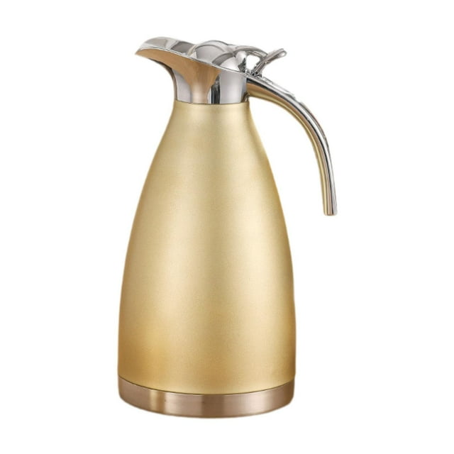 Lipstore Carafe à Café Thermique en Acier Inoxydable 2.0L pour Voyage, Camping Robuste Doré