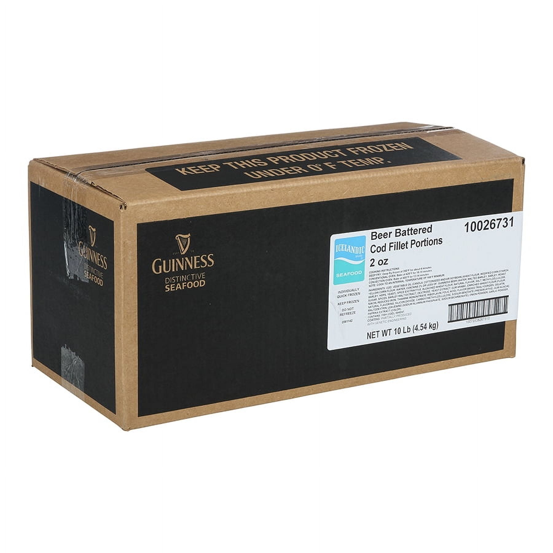 Icelandic Seafood Guinness Beer Battered Cod Fillet, 5 Pound -- 2 per case.