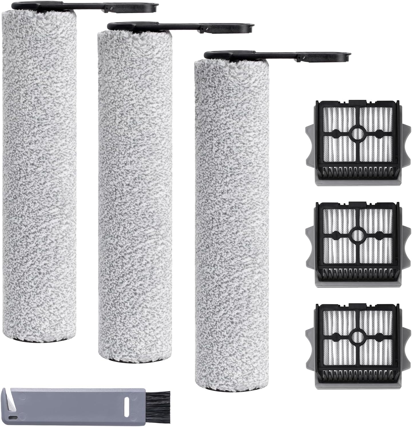 Roller Brush and Filter Replacement Compatible with Tineco Floor ONE Stretch S6 /i5 Stretch /i6 Stretch/Swtich S6 /S7 Stretch /S9 Artist Wet Dry Cordless Vac Cleaners Cordless Vacuum Cleaners