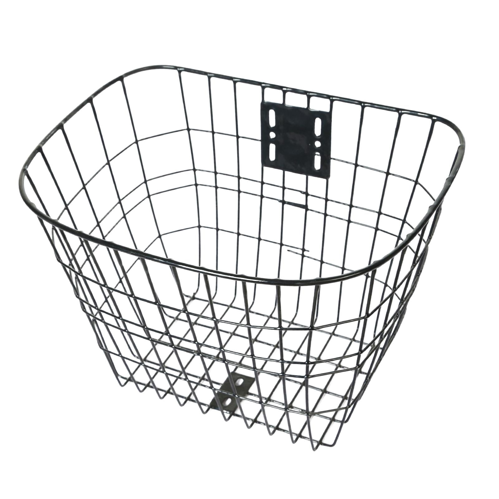 DimyFew Basket Bike Front Basket Metal Organizer Handlebar Bag Waterproof Cargo Rack for Black