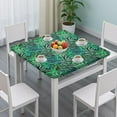 thumbnail image 3 of Backed Square Tablecloth with Colorful Tropical Floral and Palm Leaf Prints, Waterproof and Scratch-Resistant Vinyl, Elastic Edge Fit for Dining, Picnic, Patio, 3 of 6