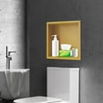thumbnail image 2 of Shower Storage Shelf, Stainless Steel Shower Niche No Tile Needed, Niche for Shower Wall Recessed Niche Shower for Bathroom Storage for Kitchen, Living Room, Balconies, Office (12" x 12", Gold), 2 of 9