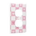 thumbnail image 2 of Yayeee Duplex Wall Plate 1-Gang 4.5"x2.7" Home Receptacle Light Switch Decorative Outlet Cover, Pink Checkered Heart, 2 of 7